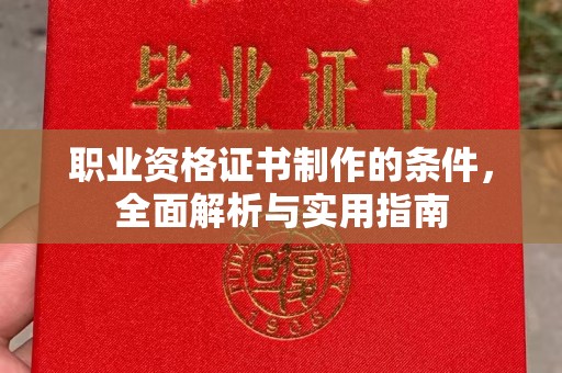 滨州职业资格证书制作的条件，全面解析与实用指南